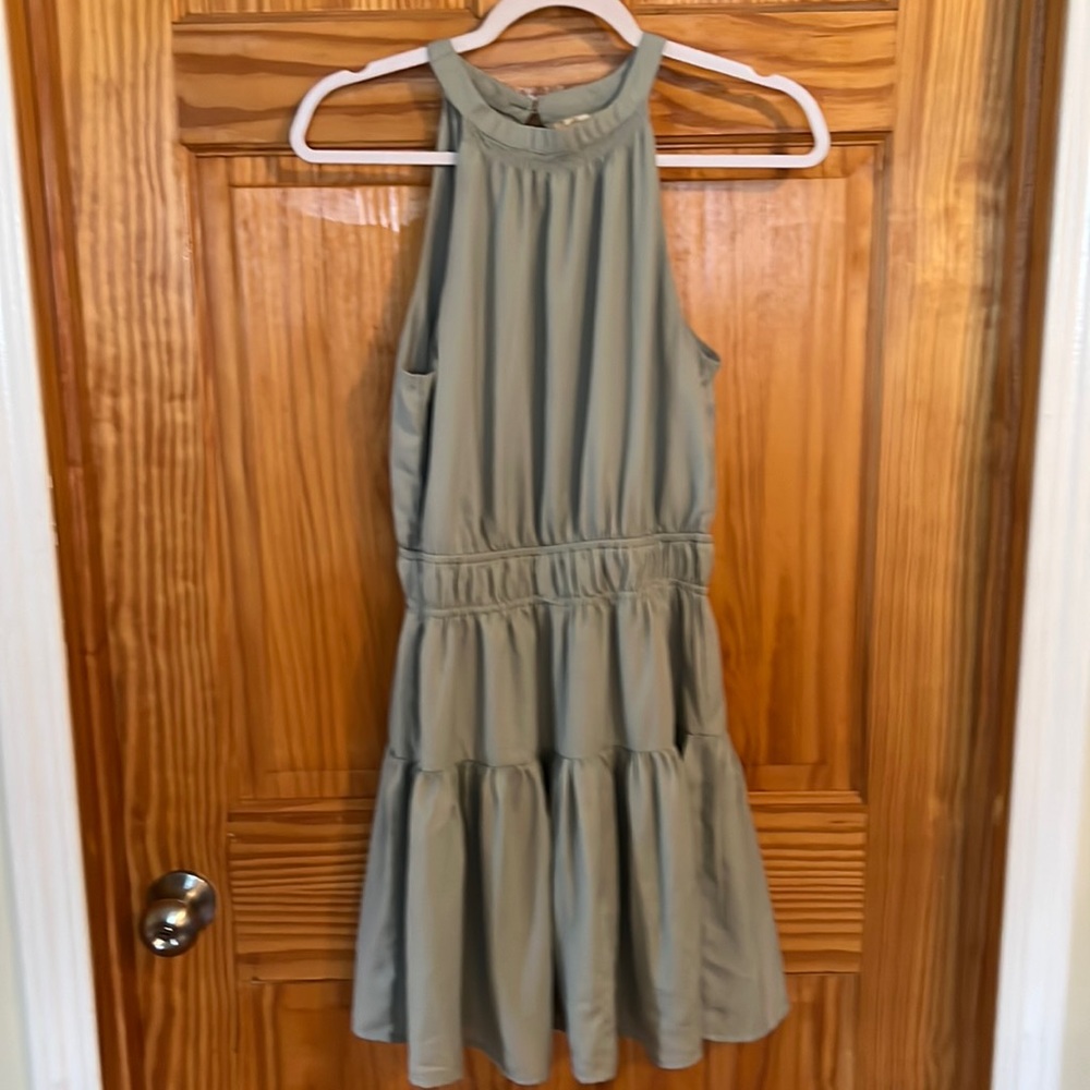 Halter neck mini dress
